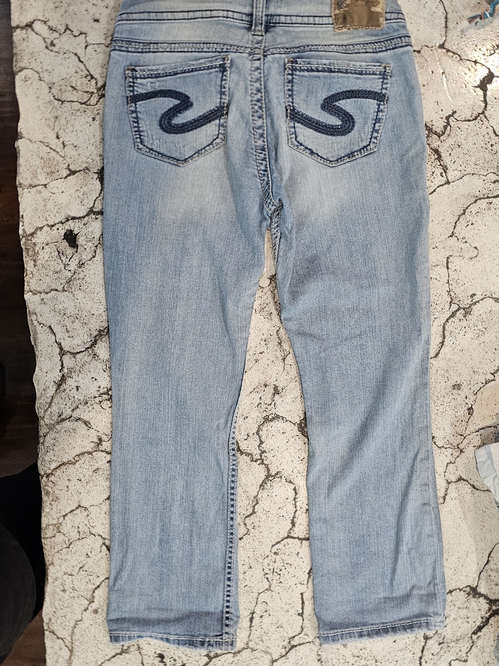 Silver Jeans Women's Denim Capris Sizs 29 Light Blue Cropped - Picture 3 of 8